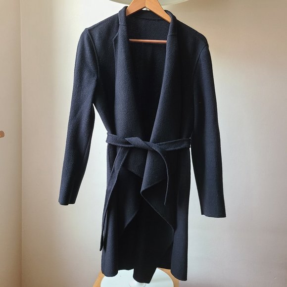 100% Cashmere Coat Saks 5th Ave Black - sz Med - Picture 2 of 16